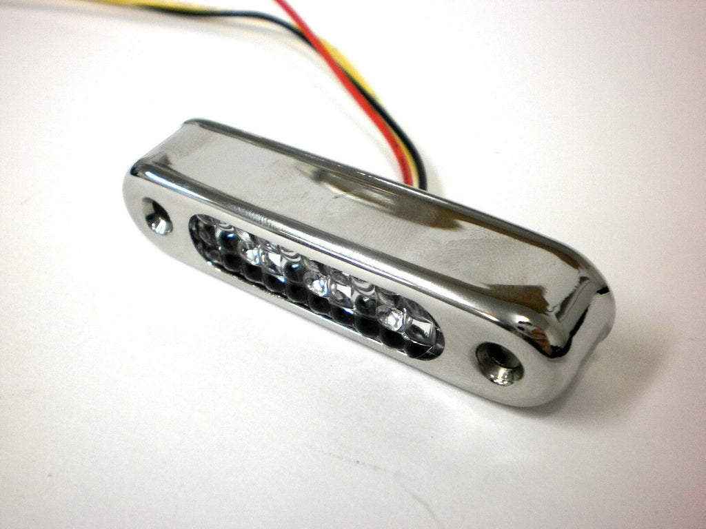 1 -USA TecNiq Amber Marker Turn  3 LED EON Light w/Vertical SS Mount Motorcycle  (E03-ASV3-1)