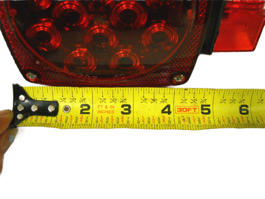 Jammy 4" Box Light Submersible Over 80 Left Side LED Red with Red Lens Light Truck Trailer RV (J-20445-L)