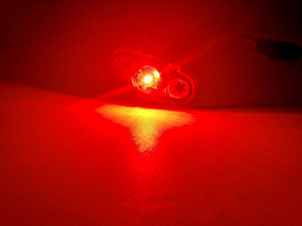 PC Rated Micro LED Trailer Side Marker RED Clear Light  (J-57-RCS)