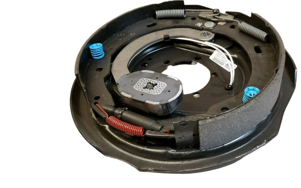 Replace Left Trailer Brake Dexter 8x6.5 Drums 9/16 Nuts 7000# 12" Backing Plate (821913-B-DEX-L)