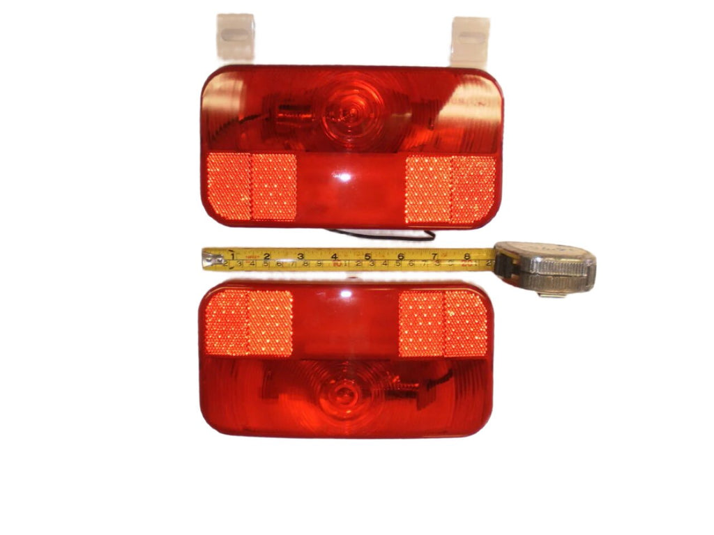Pair of J-90 Bargman 34-92-003 9x5 Red Stop Tail Turn Lamp Light Trailer Camper (J-90 + J-90-L)