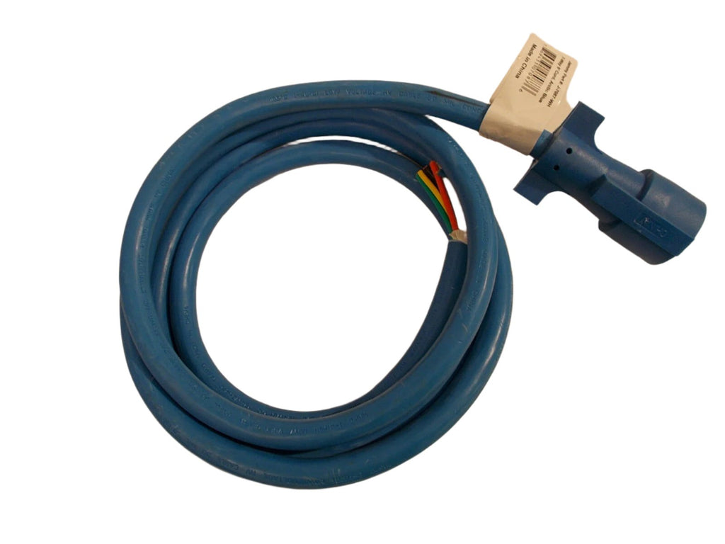 7 Way Molded 8' Trailer Wire Light Plug Cord Brass Connectors RV Blade Camper (J-7087-WH)