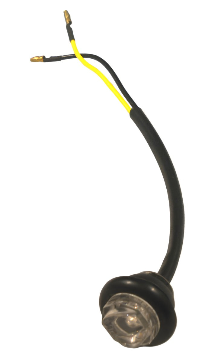 3/4" Amber Clear Mini Hot Spot Bullet 1 LED Clearance Marker Trailer Truck Light (J-54-AC)