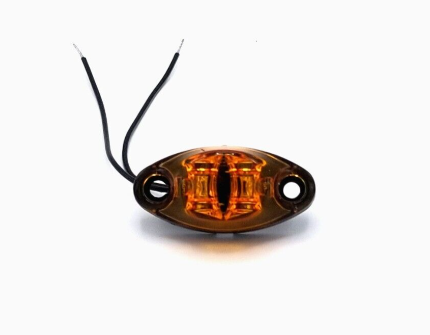 Amber LED Oval Dragons Eye 2 Diode Amber Lens/Light Marker Clearance Trailer (L04-0072A)