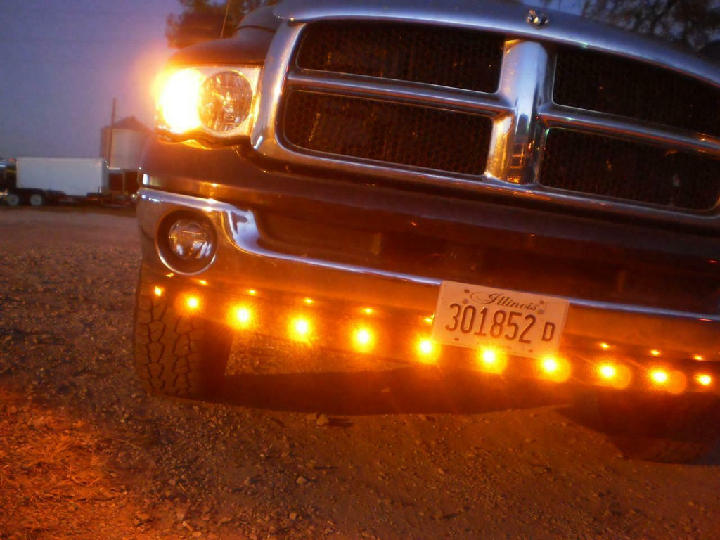 25- 3/4" Red Clear LED Clearance Side Marker Bullet Trailer Light Truck PC Fire (J-51-RC-L25)