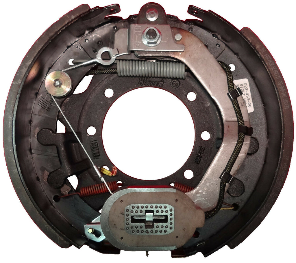 12.25" x 4" Brake Back Plate Self Adjust Trailer Right Side 10000 Heavy Duty Cap (023-439-00)