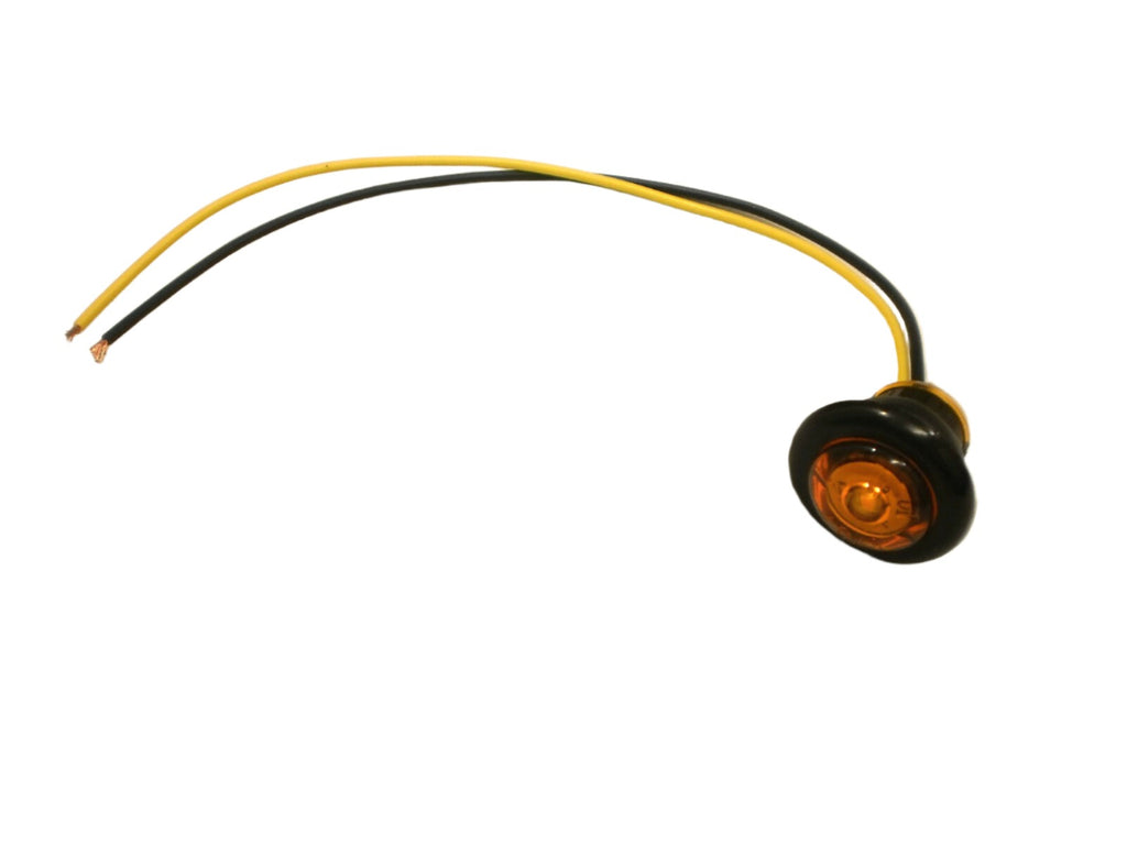 25 -  3/4" Amber LED Clearance Side Marker Bullet Trailer Light Truck Yellow PC (J-51-A-L25)