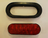 12- 6" LED Light Oval Stop Turn Tail Red Red 7 Diode Grommet Trailer Truck RV (J-67-R-LOTOF12)