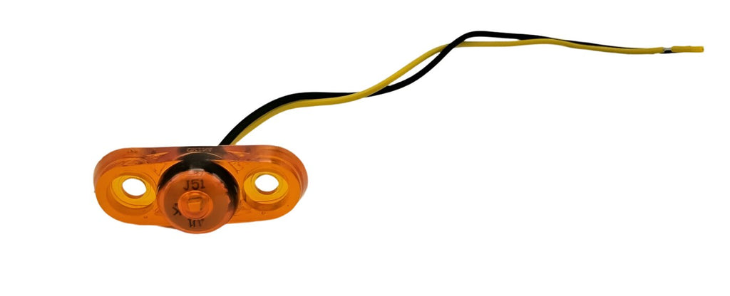 Oval P2 Rated 1-LED Surface Mount AMBER Lens 2-Wire LED Trailer Marker Light (J-57-A)
