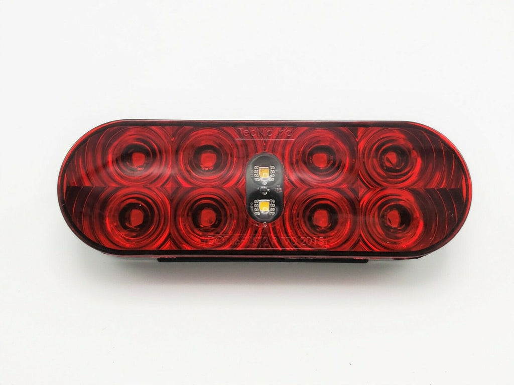Two 6" Oval Red LED TecNiq Hybrid Reverse Lights RV Camper Trailer (T70-RW0T-KITX2)