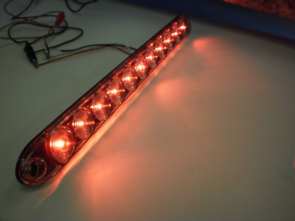 TWO - 15" Low Profile Red Clear LED Stop Turn Tail Lights Trailer Truck USA (T10-RC00-1-LOTOF2)