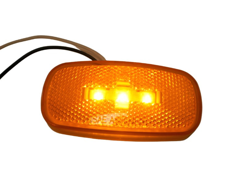 2 - Jammy Marker Light LED J-626/625 Amber 4" x 2" reflex lens Trailer Camper (J-625-A X 2)