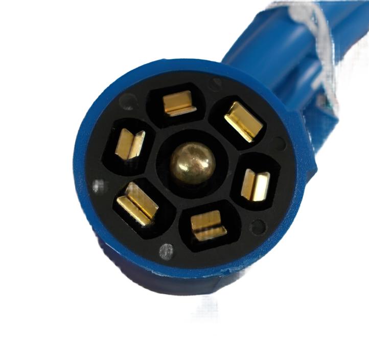 7 Way Molded 8' Trailer Wire Light Plug Cord Brass Connectors RV Blade Camper (J-7087-WH)