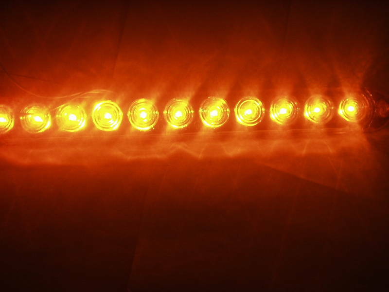 2-15" Dual Function Slimline 11 LED Light Amber Turn Marker Camper Truck Trailer (J-535-A-LOTOF2)