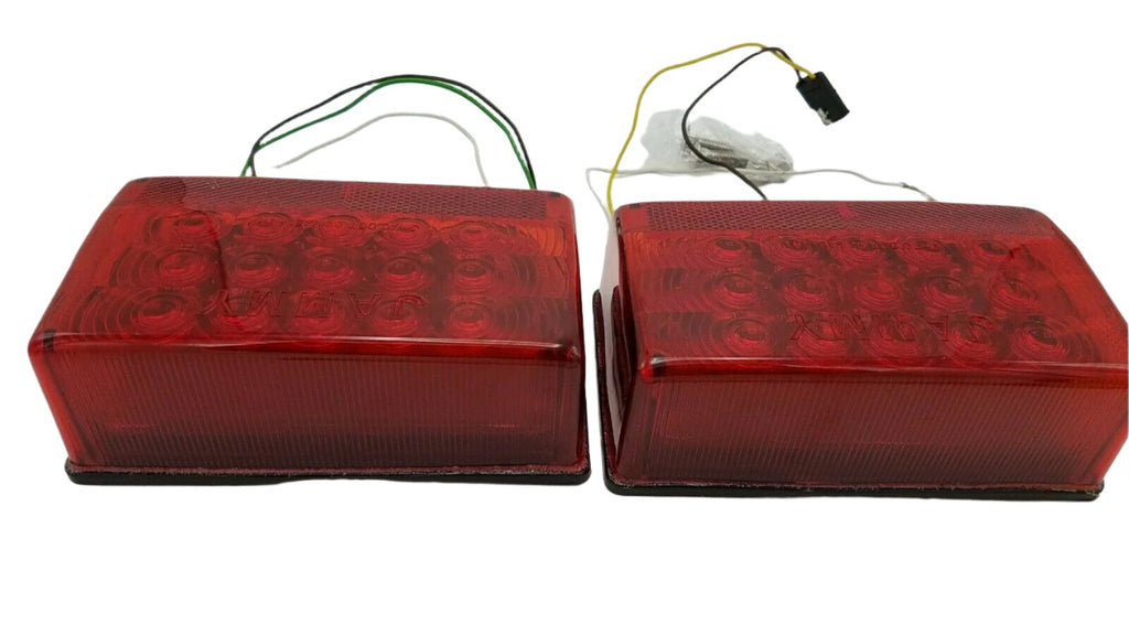 Pair LED Box Stop Turn Tail Trailer Camper RV Lights, (J-72 + J-72-L)