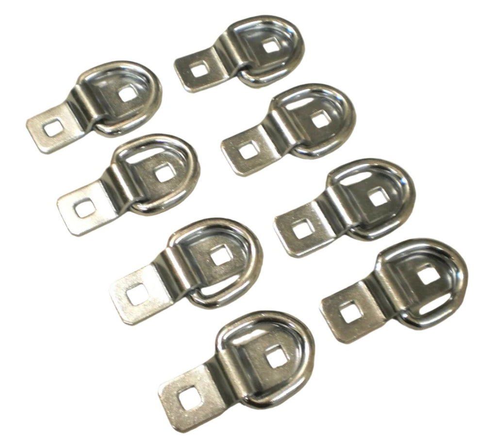 8 - 3/8" D Ring Rope Chain Tie Downs 5000# Rated Zinc Car Truck ATV Snowmobile (SR15-LOTOF8)