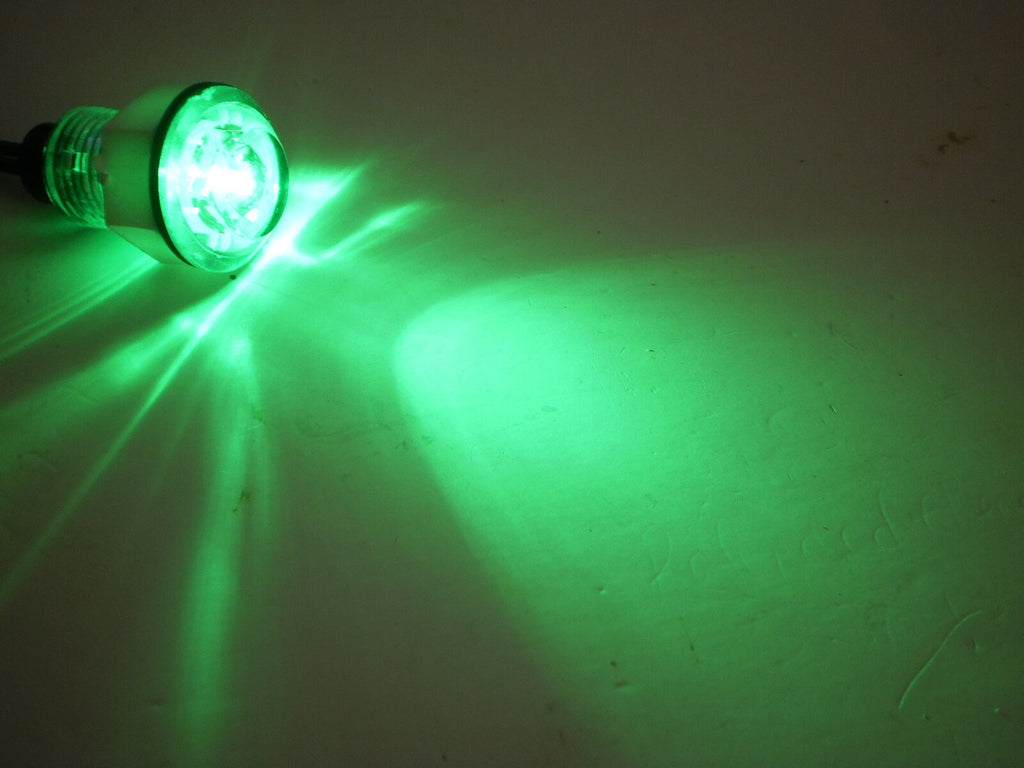 11/16" Green Clear Innovative Bullet Light 1 LED Waterproof Marker Accent Aux  (011-3500-1)