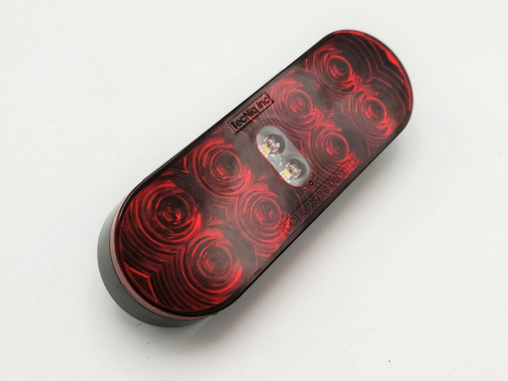 Two 6" Oval Red LED TecNiq Hybrid Reverse Lights RV Camper Trailer (T70-RW0T-KITX2)