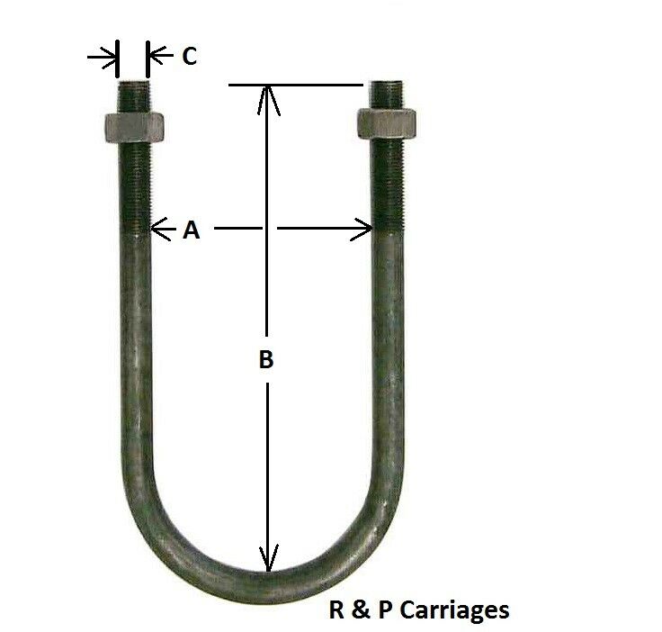 FOUR- 1/2" U bolt  trailer axle spring mount 5200# 6000# GD 3"x 6-1/2" kit  (UBK-5200-R)