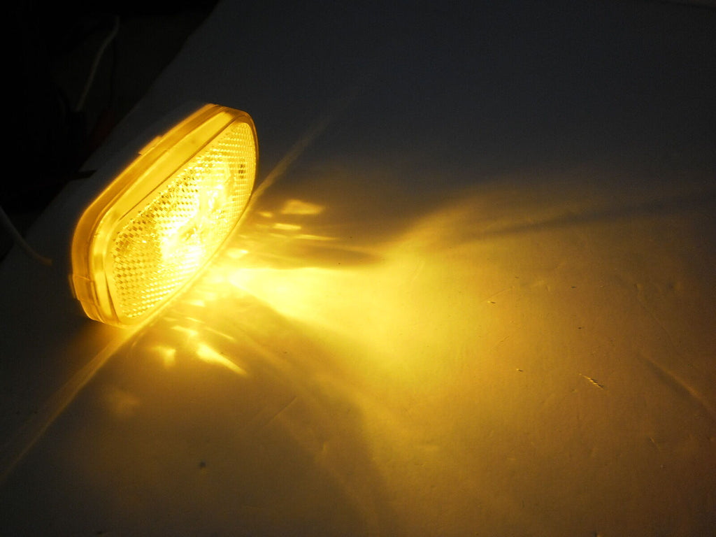 2 - Jammy Marker Light LED J-626/625 Amber 4" x 2" reflex lens Trailer Camper (J-625-A X 2)