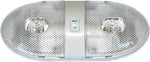 Double Dome Light Economy Euro Interior Dome Lamp RV Camper Trailer White  (D-92)
