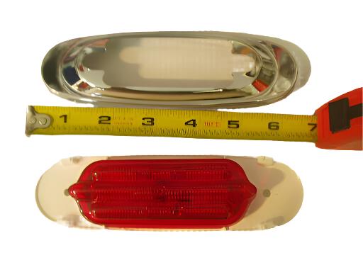 Maxxima LED Red Oval Marker Clearance Light Chrome Trim RV Trailer Truck (M72270R-KIT)