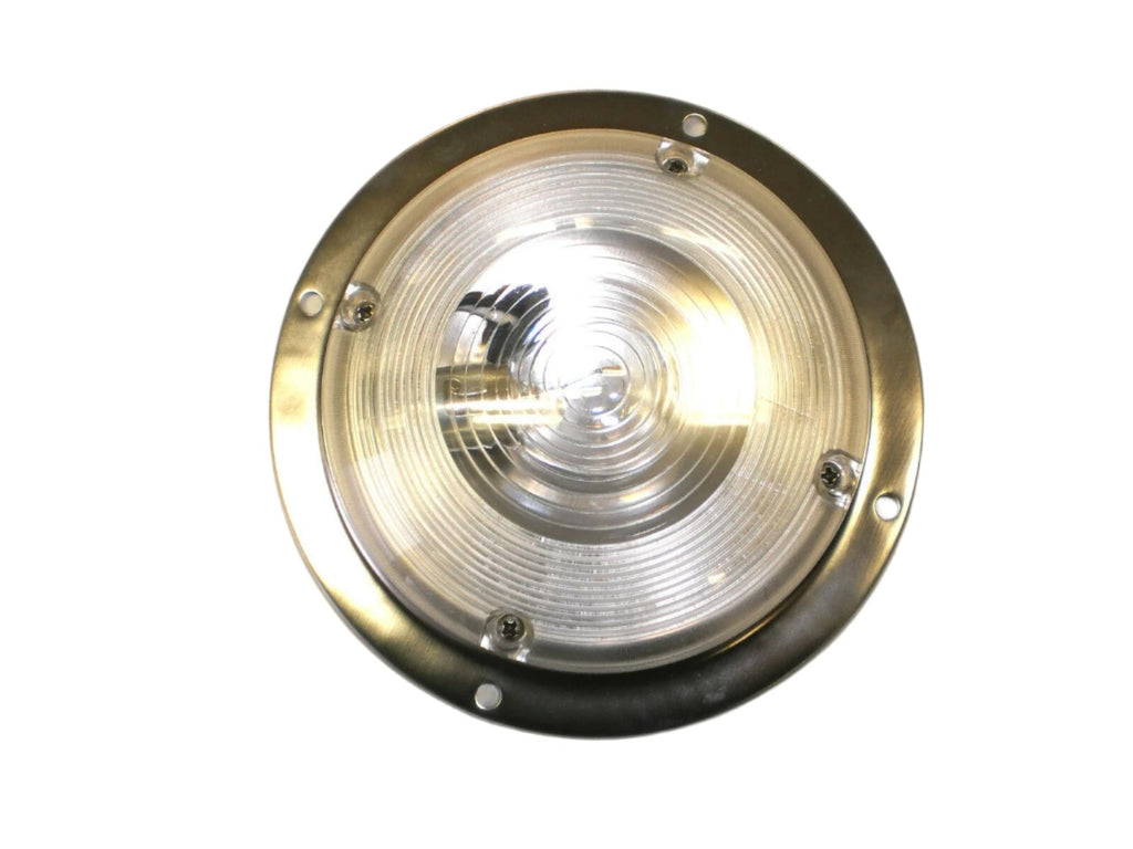 6” Round Interior Dome Light with Stainless Steel Base RV Camper Trailer  (D-61)