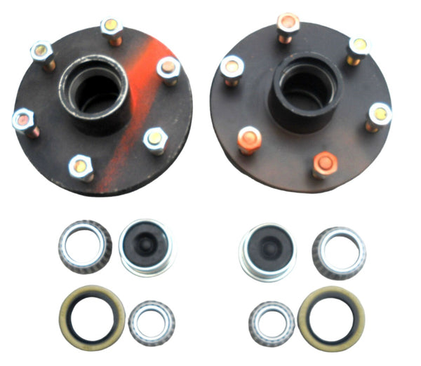 2- 6x5.5 Idler Hubs w/ 3500# Bearing Kits Replace Trailer Axle fits Dexter ALKO (846551-KITX2)