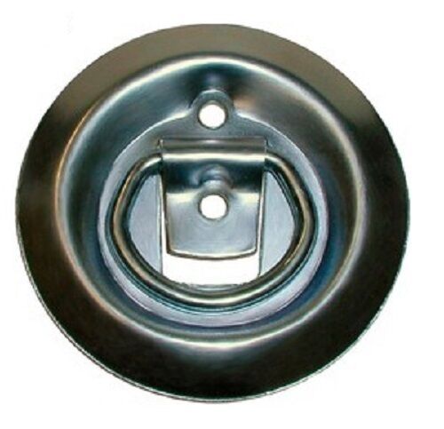 4" Round Surface Mount D Ring Loop Rope Chain Tie Down Trailer 800# Rated (RR08)