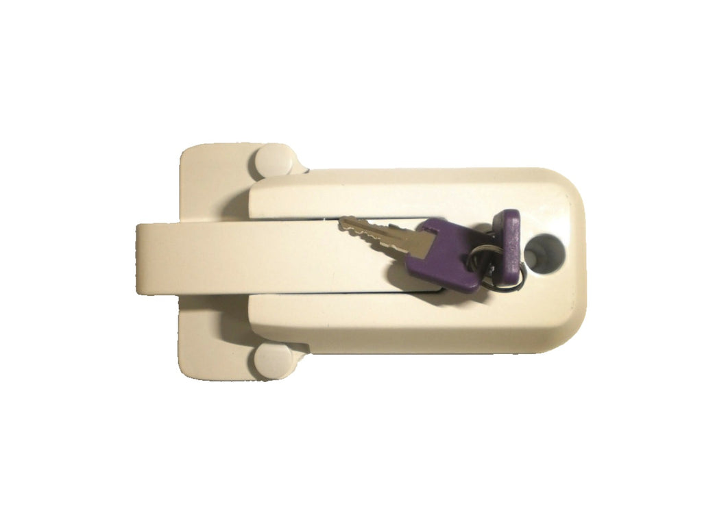 3 - White Locking Cargo Trailer Cambar Door Vise Lock Self Latching Keyed Alike (CBL-W-3X)