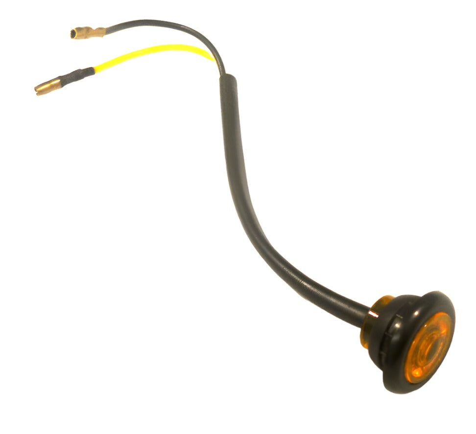 3/4" Amber Mini Hot Spot Bullet 1 LED Clearance Marker Trailer Truck Light (J-54-A)