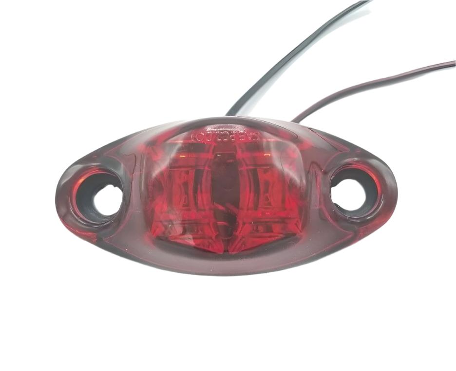 Red LED Oval Dragon's Eye 2 Diode Red Lens/Light Marker Clearance Trailer (L04-0072R)