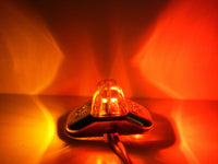 2 - Tecniq Red/Amber Trailer fender marker light Stainless Steel Bezel USA (S90-0000-1 + S90-0SS0-1-LOTOF2)