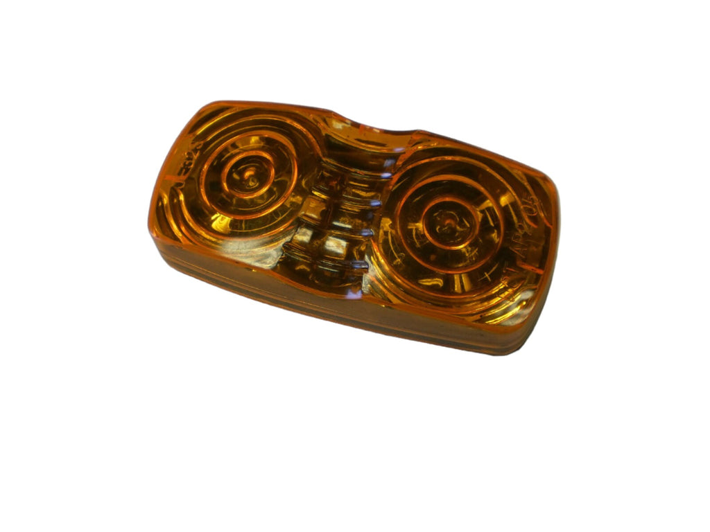 1 - 2 x 4 Double Bulls eye LED Amber Clearance Marker Light Surface Mount (J-325-A)