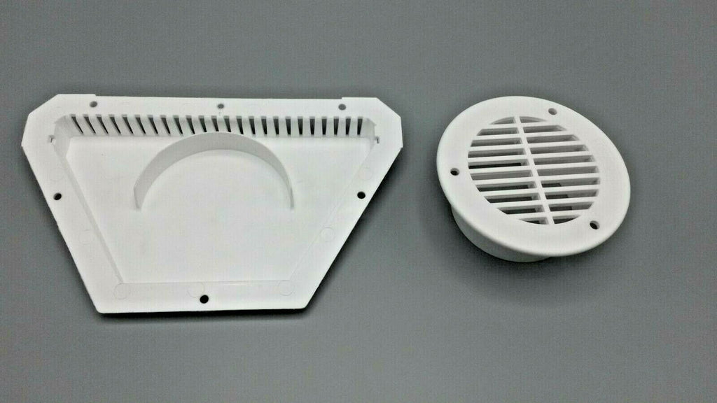 TecNiq Interior Round White Flow Through Vent. Trailer. Horse. Camper.Toy Hauler (J00-0W00-KIT)