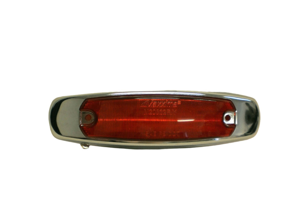 Maxxima Red LED Clearance Maker Light Stainless Steel Trim Ring Semi Peterbilt  (M20332R)