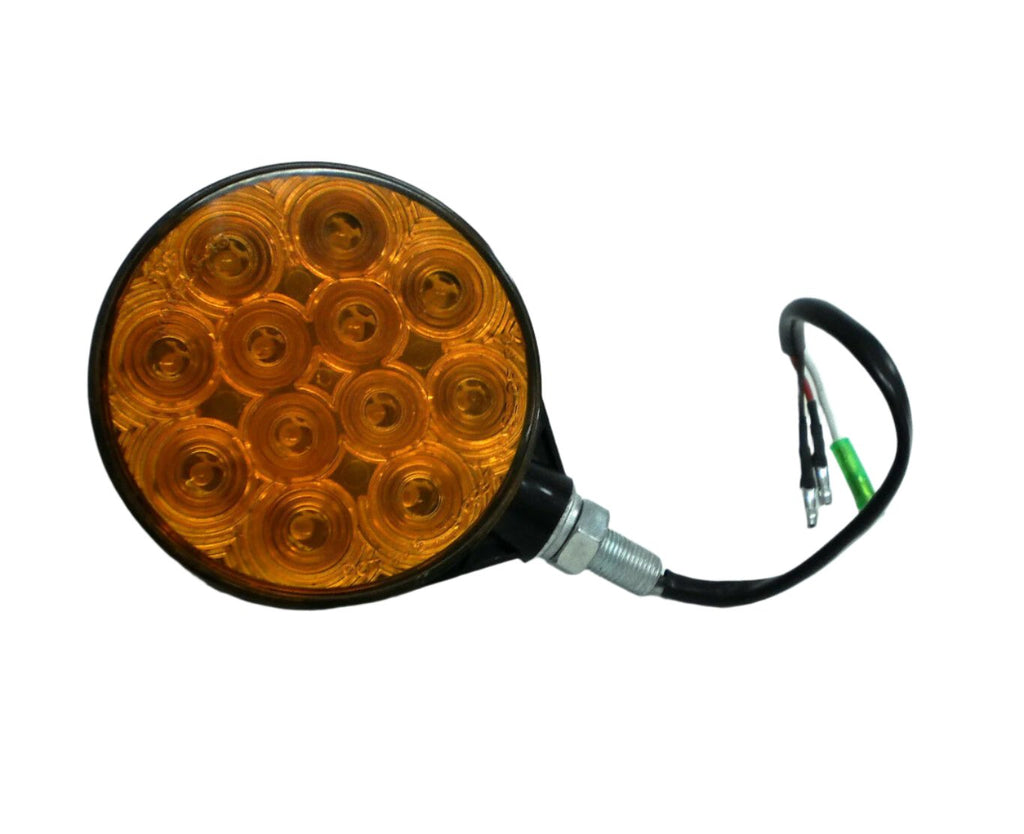 One 4" Round Dual Face Amber Red Stop Turn Tail Light Clearance Pedestal  Mount  (J-755-AR)