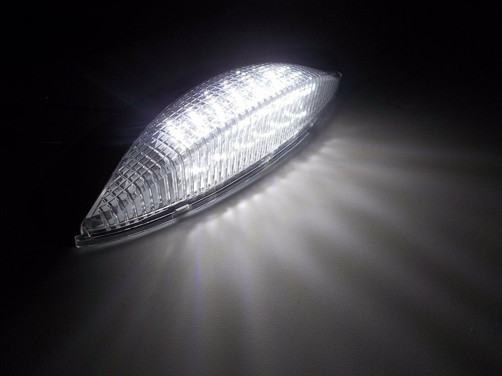 Kaper II Euro Style RV Porch LED Light White 18 Diode Surface Mount Black Base (L17-0004B)