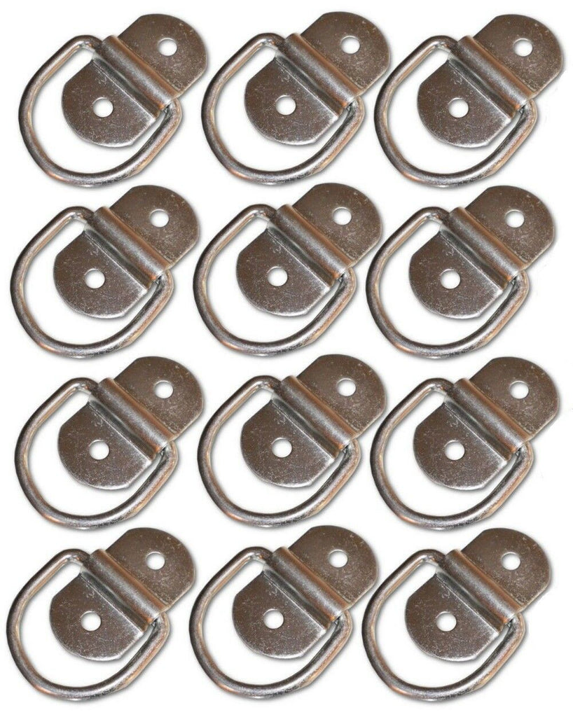 12 - 3/16" D Ring Rope Tie Down 1000# Rated Trailer ATV Snowmobile Truck Jeep (SR10-12)