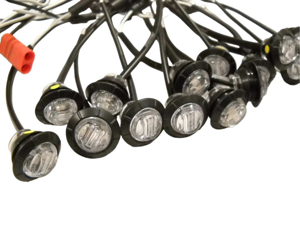 15 x 3/4 Maxxima Amber Clear LED Clearance Marker Light Trailer w/ Wire Harness (M09300YCL-15-KIT)