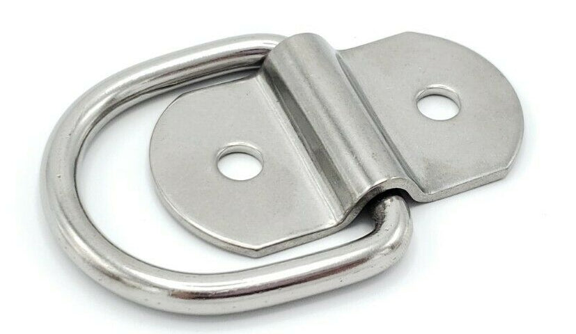 3/16" Stainless Steel Tie Down Lashing D Rings 1000# Rated Trailer  (SS10)