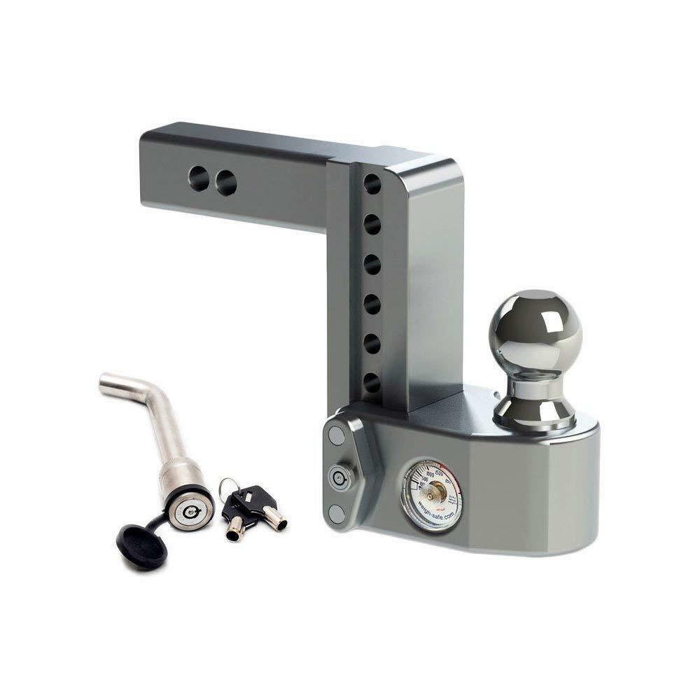 Weigh Safe 2" Locking Hitch Pin & Ball Keyed Alike Ball Mount 6" Drop 10k Rated (WS6-2-KA)