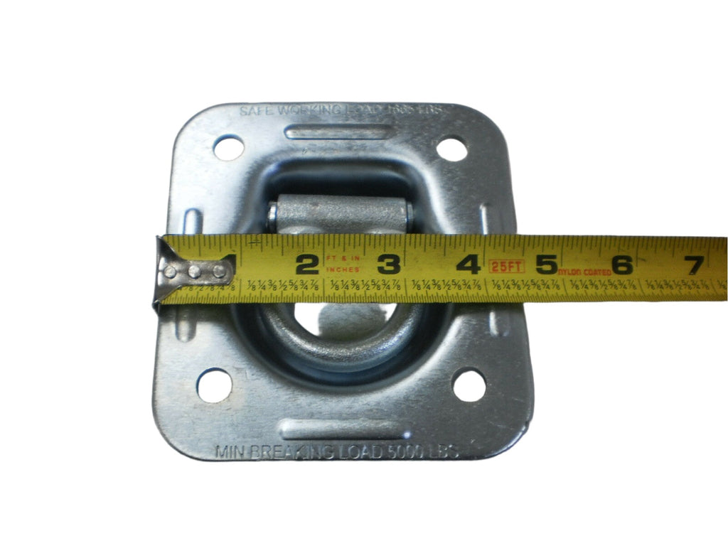 4 - 1/2" Thick Recessed 5000# D Ring Kits w/ Backing Plates & Bolts Car Trailer (RR5K-LOTOF4)