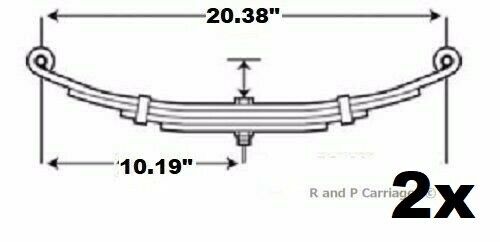 2X New 20" Trailer Leaf Spring 700# (1400# axle) Camper 3 Leaf UNA-168 72-16  (DE-7216-2X)