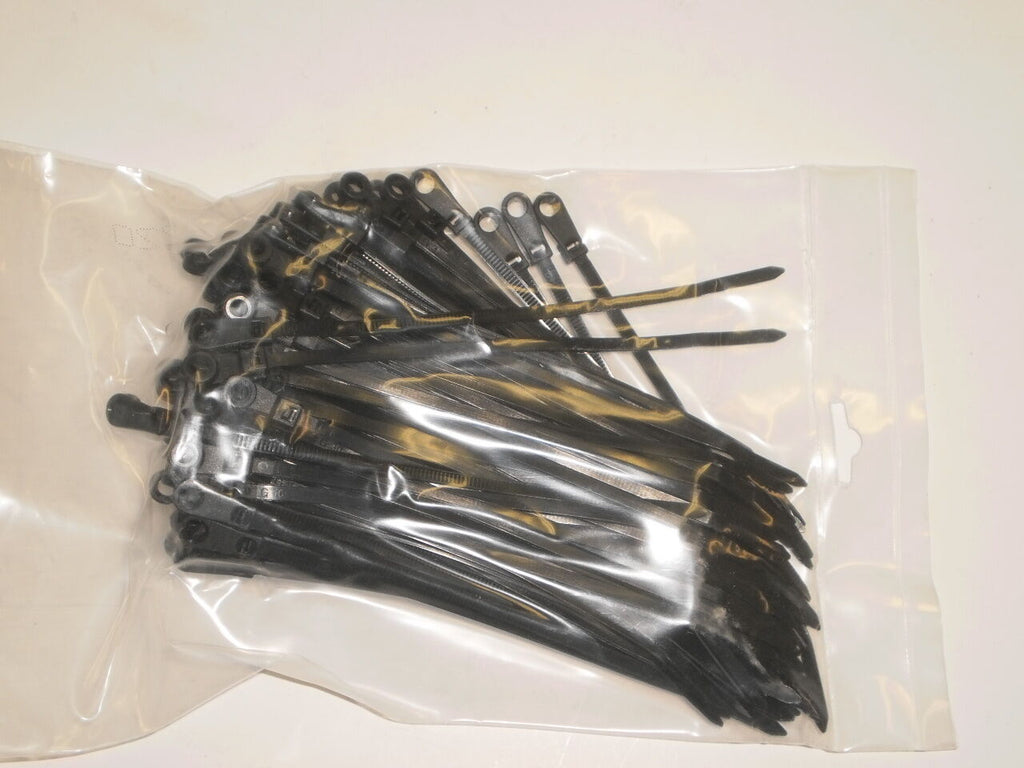 100- 6" Zip Tie Strap Wire Harness Screw Anchor Hole Mount Base Cable Attaching (LPC-41SMB)