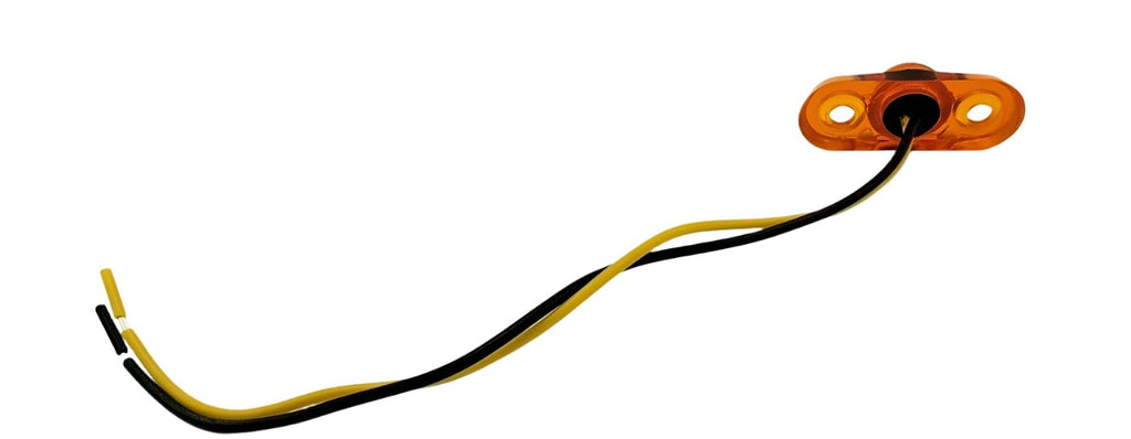 Oval P2 Rated 1-LED Surface Mount AMBER Lens 2-Wire LED Trailer Marker Light (J-57-A)