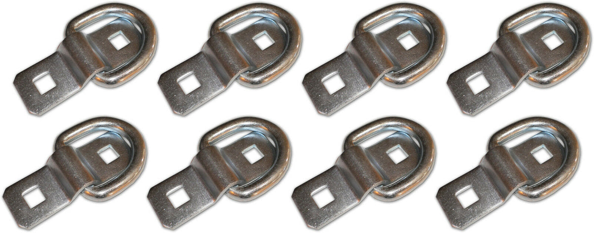 8 - 3/8" Stainless Steel D Ring Rope Chain Tie Downs Car Truck ATV Snowmobile (SS15-LOTOF8)