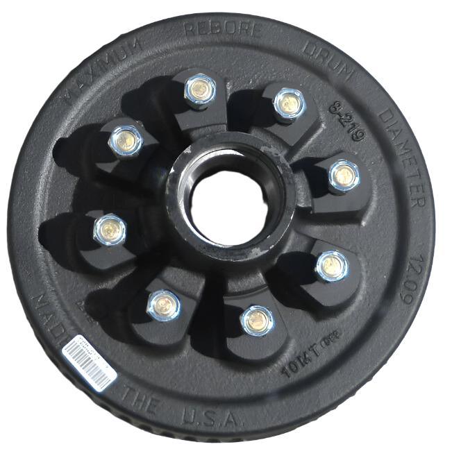 Replace Left Trailer Brake Dexter 8x6.5 Drums 9/16 Nuts 7000# 12" Backing Plate (821913-B-DEX-L)