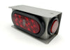 6" Oval Red LED Stop Turn Tail & Backup Steel Light Box Kit Trailer Truck Marker (LBK6-RBK)
