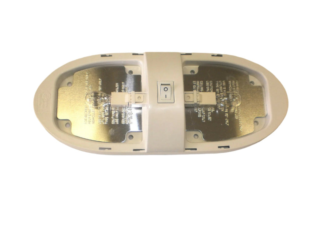 Double Dome Light Economy Euro Interior Dome Lamp RV Camper Trailer White  (D-92)